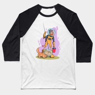 Space Fisherman and Doggy Baseball T-Shirt